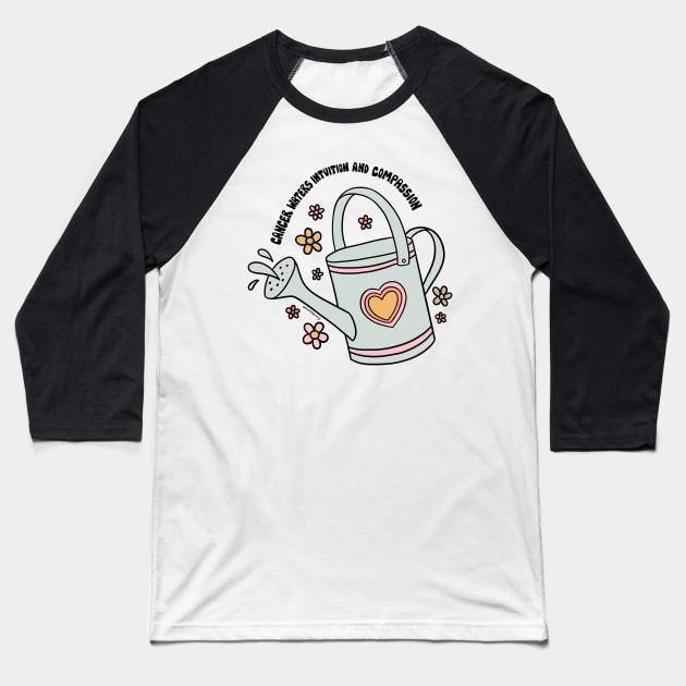 Cancer Zodiac Watering Can Baseball T-Shirt by Doodle by Meg